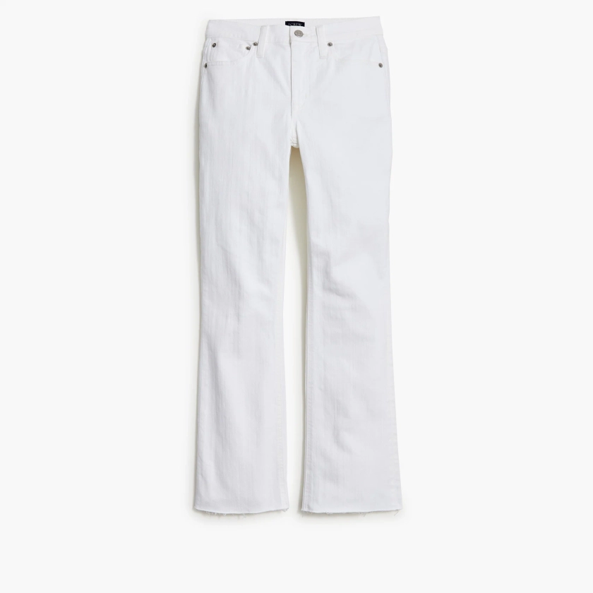 Flare crop white jean in signature stretch