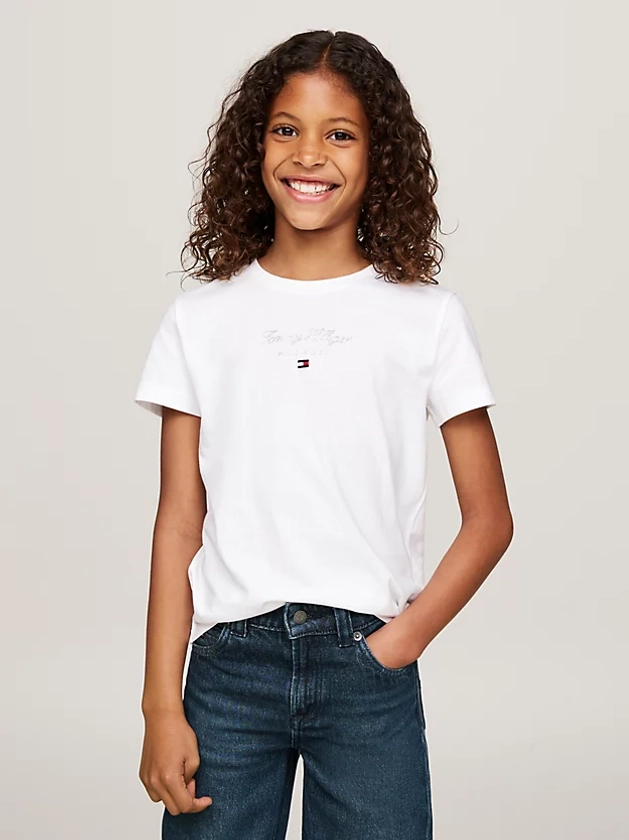 T-shirt con logo metallizzato | Bianco | Tommy Hilfiger