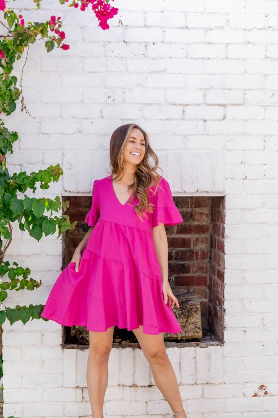 The Piper Dress - Bold Magenta