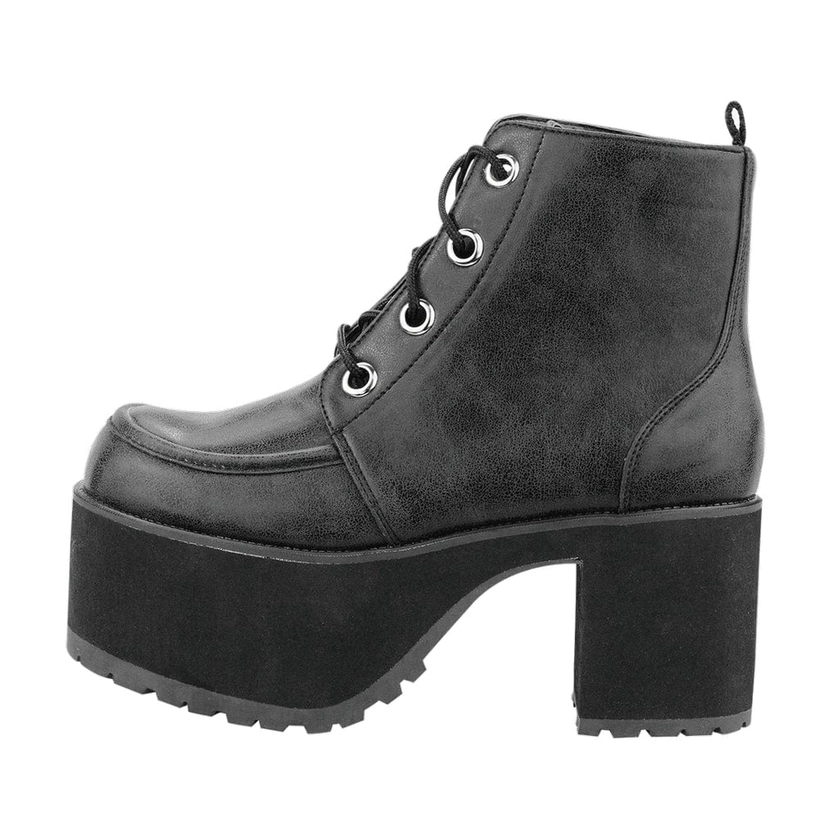 Nosebleed Boot Distressed Black Faux Leather