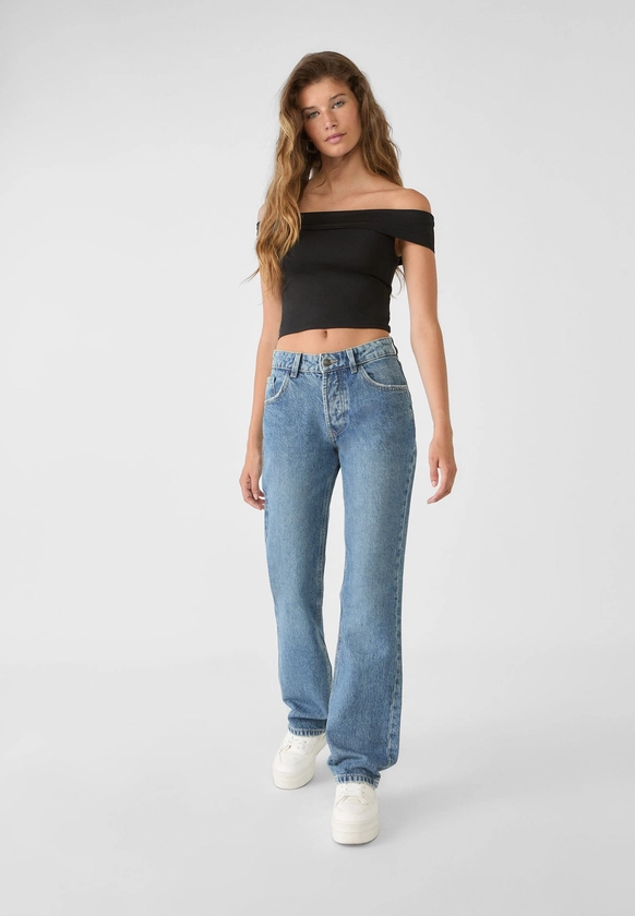 Straight fit jeans - Women's fashion | Stradivarius United Kingdom