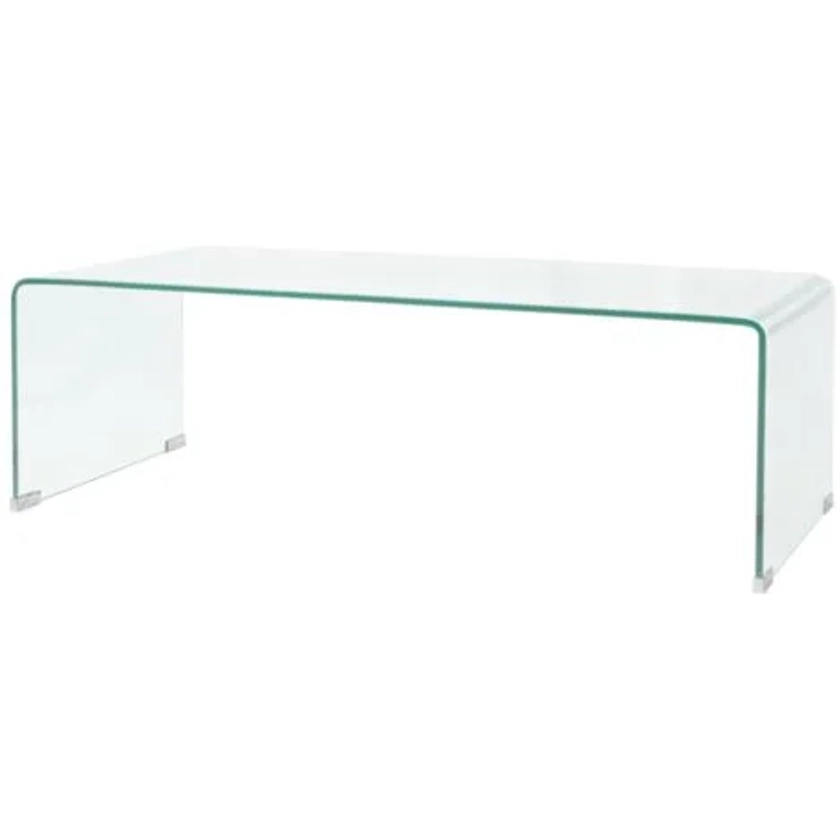 YMYNY Table basse 98x45x30 cm Verre trempé Transparent