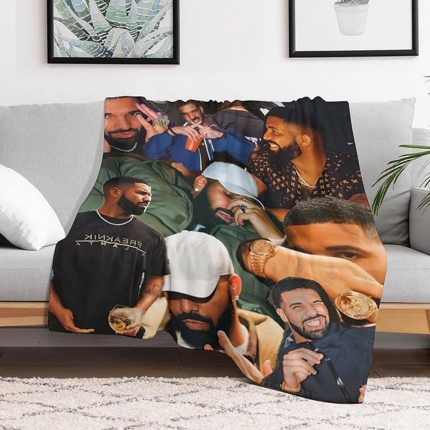 Rapper Drake Blanket Bed Flannel Soft Blanket Sofa Decorative Blanket (50"x60"-D)
