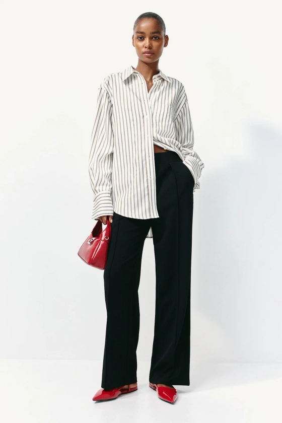 High-waisted tailored trousers - High waist - Long - Black - Ladies | H&M GB