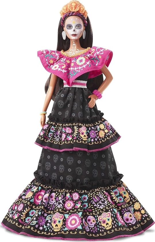 Barbie Bambola Dia de Muertos con Vestiti e Dettagli Realistici, da Collezione, Giocattolo per Bambini 6+ Anni, GXL27