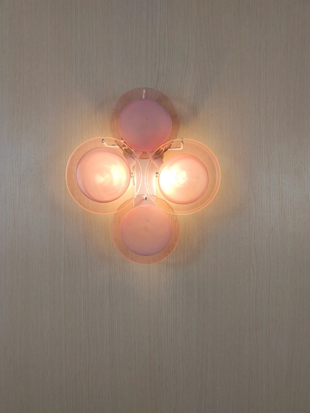 Murano Glass Pink Discs Wall Sconce - Etsy Australia