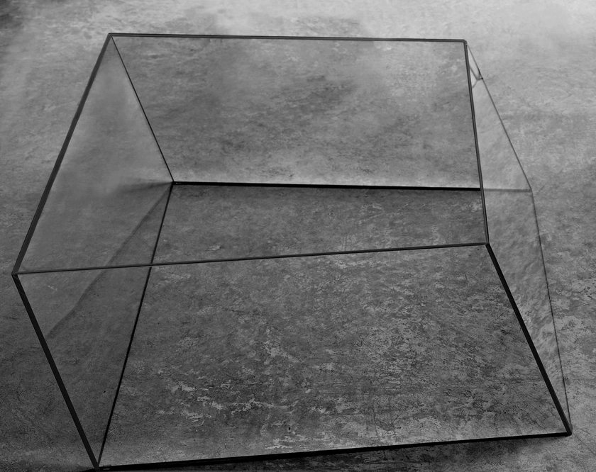 Table basse Wireframe verre noir transparent / 75 x 87 cm - Piero Lissoni, 2011 - Glas Italia