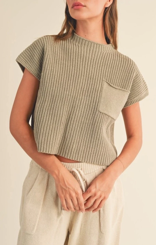 Agitha Olive Knit Top