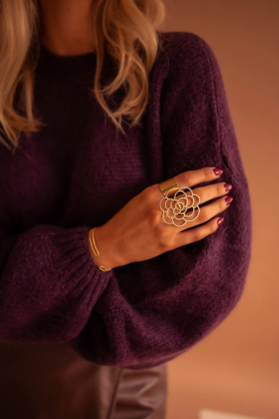 Bague Egor Dorée - Forme de Fleur - Ajustable