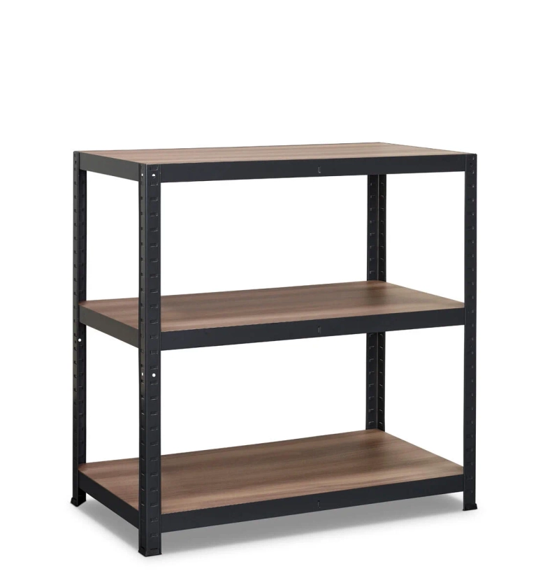 Etagère acier noir mat époxy AVASCO table, 3 tablettes l.90xH.88xP.45 cm | Leroy Merlin