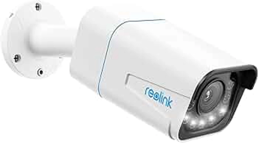 Reolink 4K Caméra de Surveillance Extérieure PoE avec Zoom Optique 5X, Vision Nocturne en Couleur, Audio Bidirectionnel, Détection de Personne/Véhicule, Alerte de Mouvement, Time-Lapse, RLC-811A