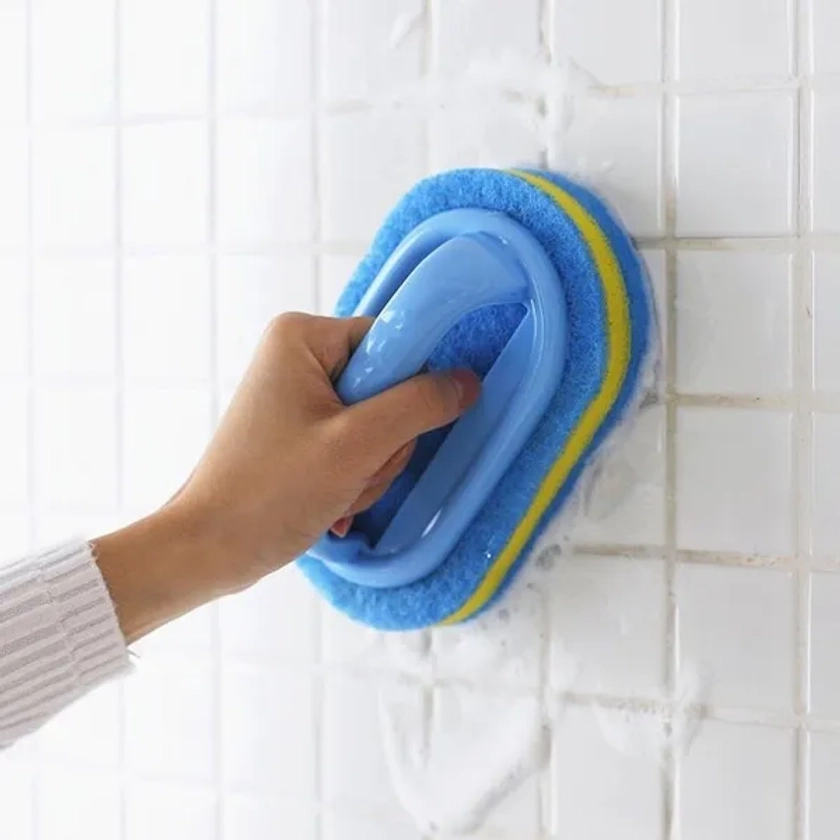 Handles Sponge Brush Blue Soft Magic Sponge Eraser Cleaning Bathtub Ceramic Tile Cleaner Kitchen Tool | Wish