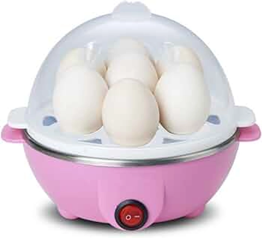 Egg Cooker,Abaobao Multifunctional Electric 7 Egg Boiler Cooker Mini Steamer Poacher Kitchen Cooking Tool (Pink)