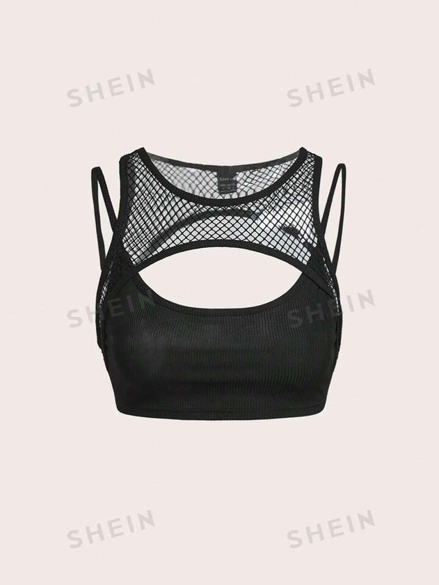 SHEIN ICON Top tank crop con abertura delantera 2 en 1