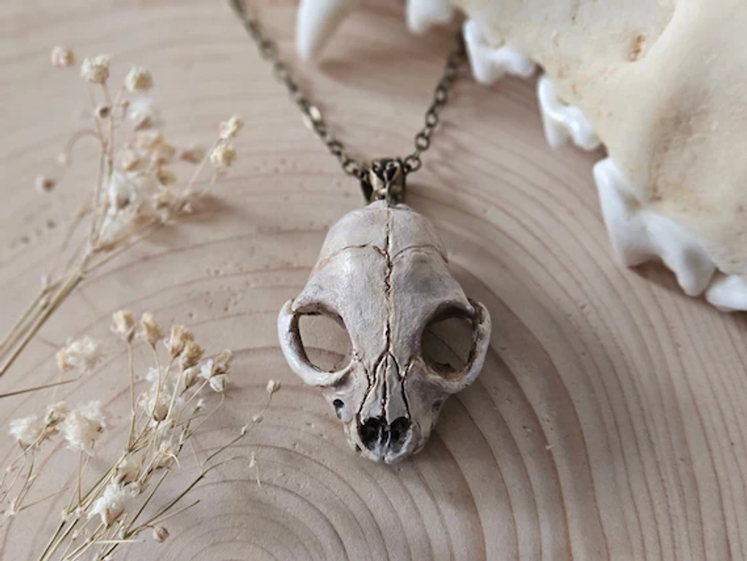 Cat Necklace for Cat Lovers Gifts Cat Themed Occult Gifts for Her Jewelry Cat Themed Witchy Necklace Gifts for Witches Cat Jewelry Cat Skull