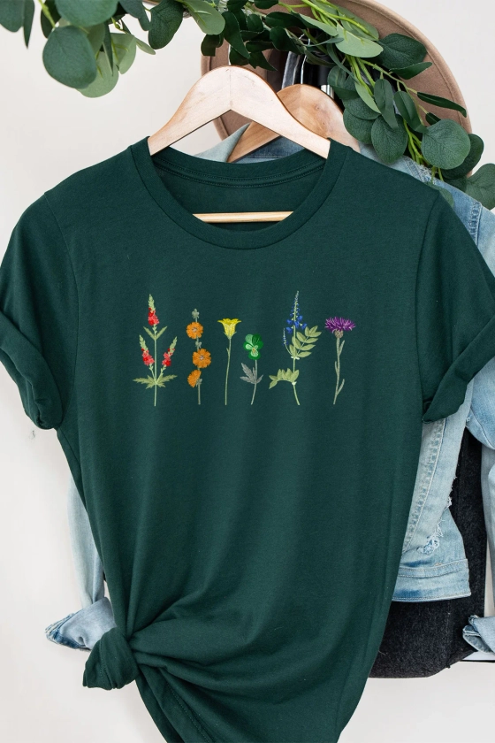 Rainbow Wildflowers - Premium T-Shirt
