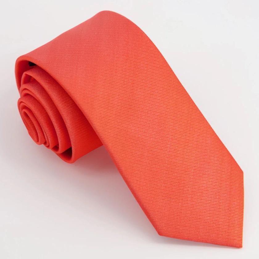 Grosgrain Solid Persimmon Tie | Silk Ties | Tie Bar