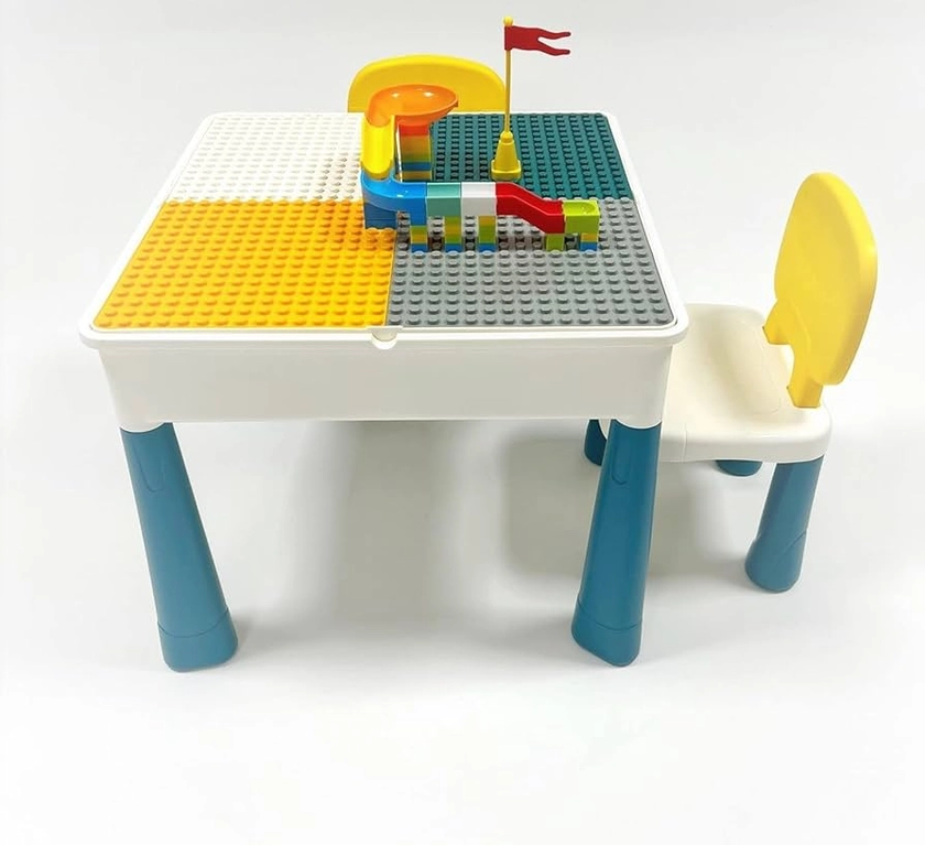 HH Home Hut Kids Building Block Table and Chair with Storage - Activity Desk and Chair Set for Toddlers, Children's Activity & Building Block Table, Chair and Table Set for Children - Large : Amazon.co.uk: Home & Kitchen