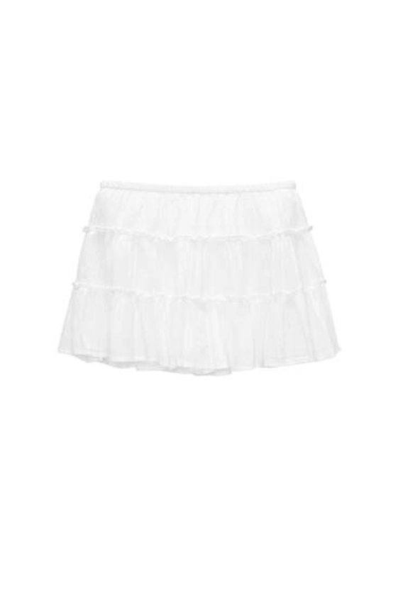 Rustic mini skirt with ruffles