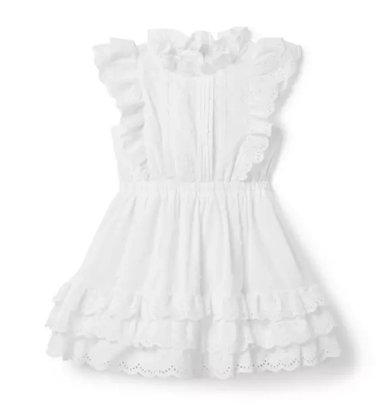 Girl White Eyelet Ruffle Party Dress by Janie and Jack