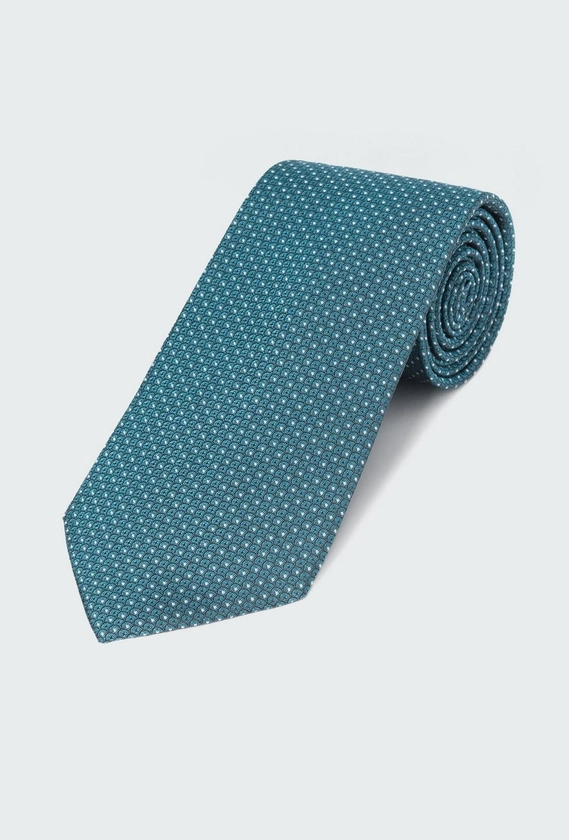 Teal Micro Foulard Tie | INDOCHINO Accessories