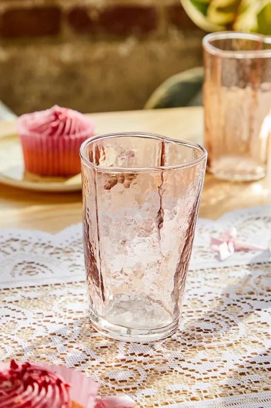 Heart Pink Glass Tumbler