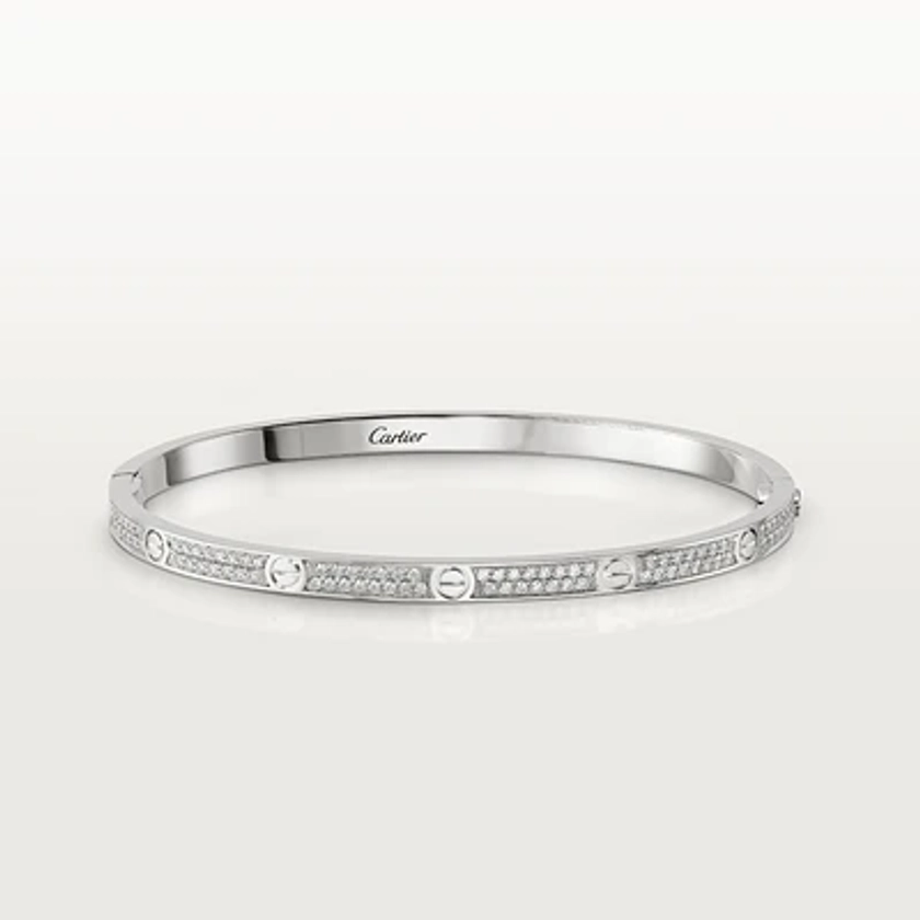 CRN6710817 - Bracciale LOVE, modello piccolo, con pavé - Oro bianco, diamanti - Cartier