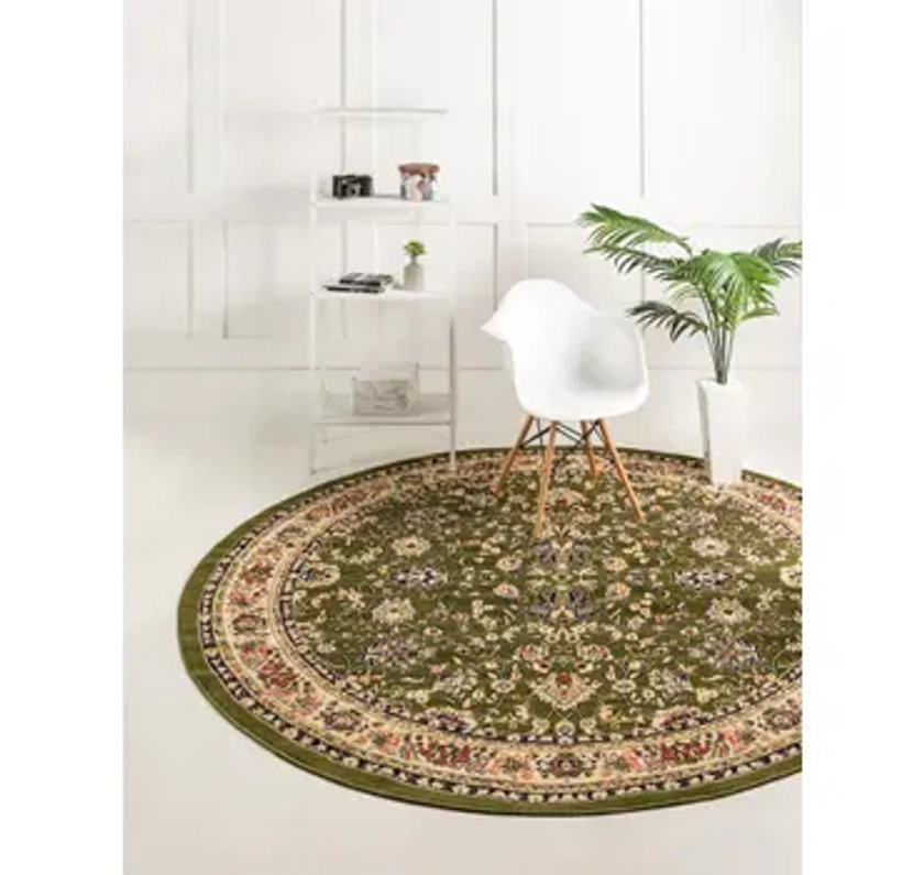 Green 6' x 6' Yasmin Round Rug | Rugs.com