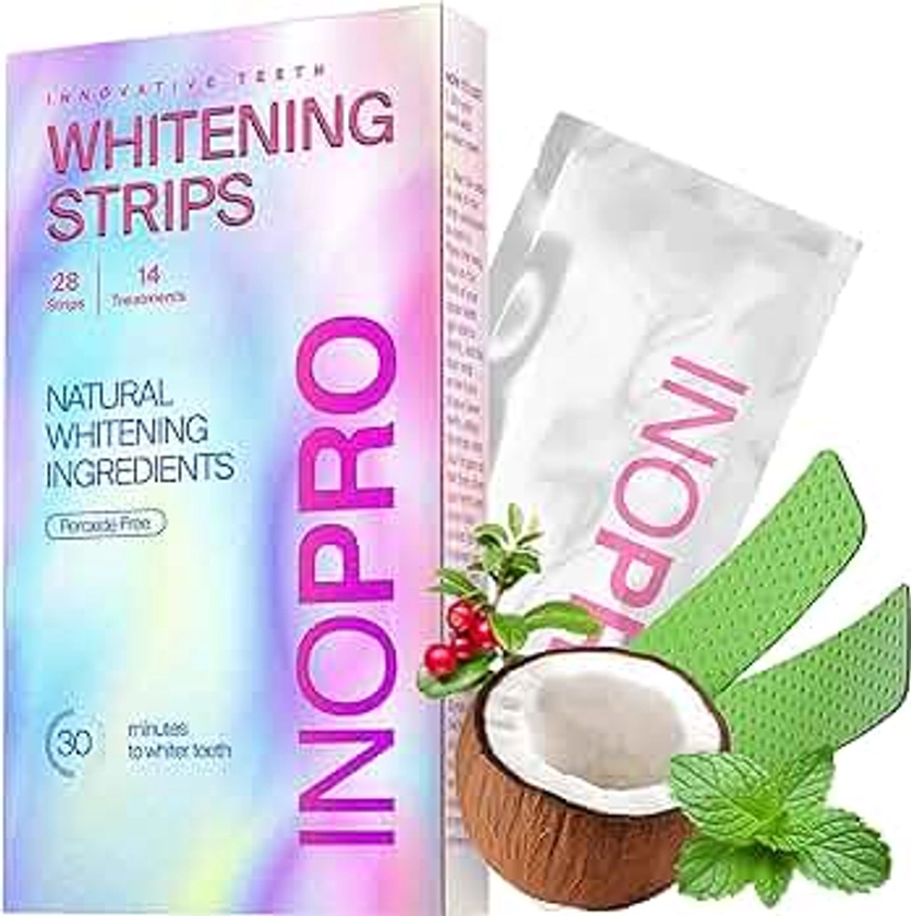 Teeth Whitening Strips 14 Treatments - Peroxide Free - Whitening Without The Harm - Deep Stains Removal - Whitening for Sensitive Teeth - 28 Strips
