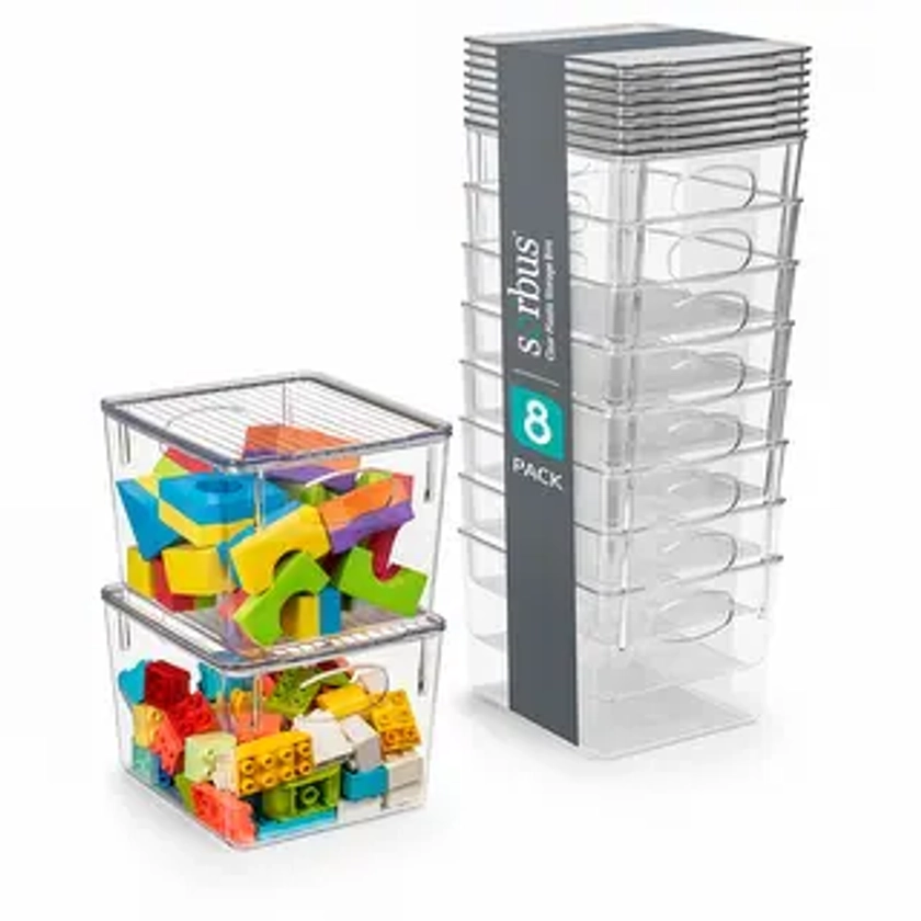 Sorbus Large Storage Clear Containers with Lids Toy Bins and Organizers, Medium - 8 Pk | Overstock.com Shopping - The Best Deals on Kids' Storage | 43811211