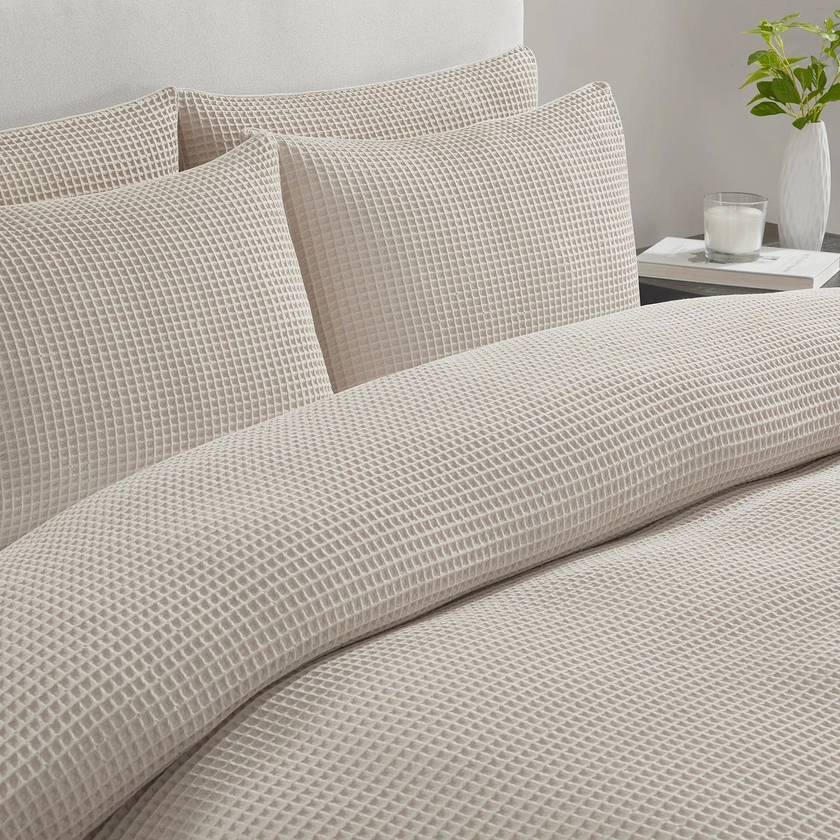 Portofino Waffle Duvet Cover - 200 Thread Count - Cotton - Natural