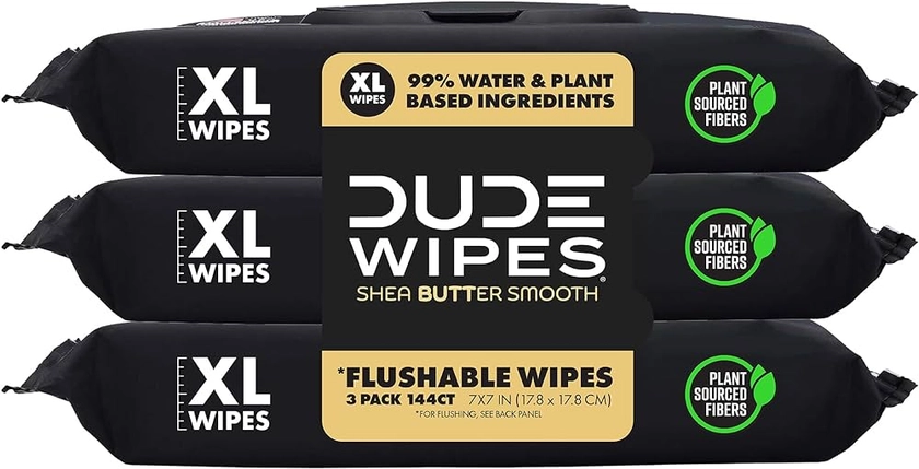 Amazon.com: DUDE Lenços umedecidos laváveis – pacote com 3, 144 lenços – manteiga de karité suave com vitamina E e Aloe – Seguro para séptico e esgoto : Saúde e Casa