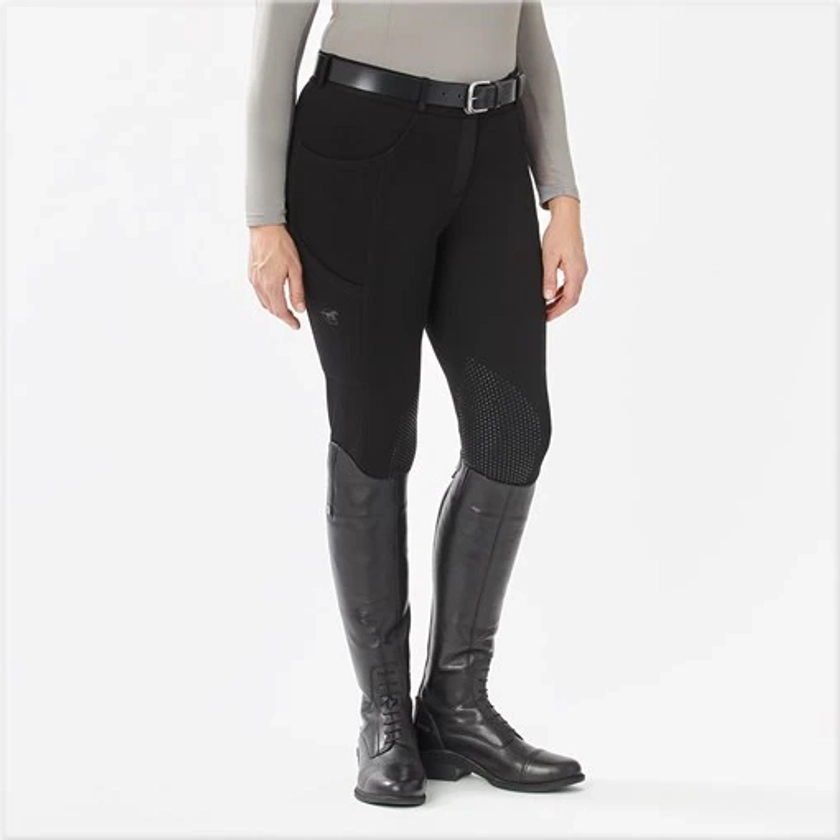 Piper Knit Everyday Mid-Rise Breeches by SmartPak - Knee Patch