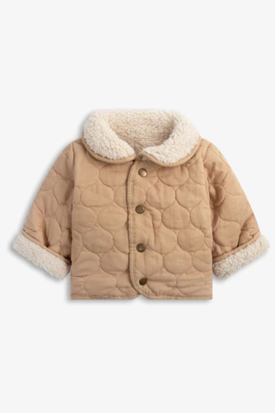 Buy The Little Tailor Baby Natural Quilted Reversible Plush Lined Sherpa Fleece Jacket from the Next UK online shop
