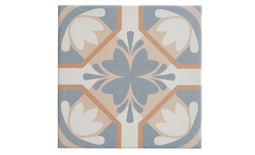 Carrelage FIORE, aspect carreau ciment multicolore, dim 20.00 x 20.00 cm