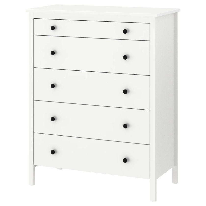 Chest of 5 drawers, KOPPANG, white, 90x114 cm - IKEA