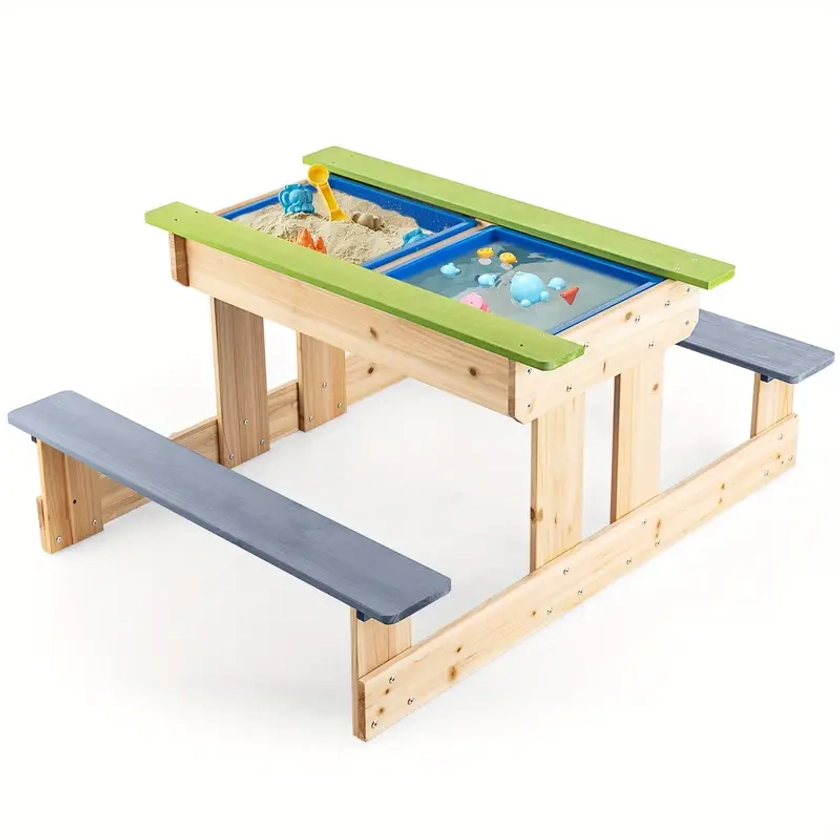 Lifezeal 3 in 1 Kids Picnic Table Outdoor Wooden Water Sand - Temu