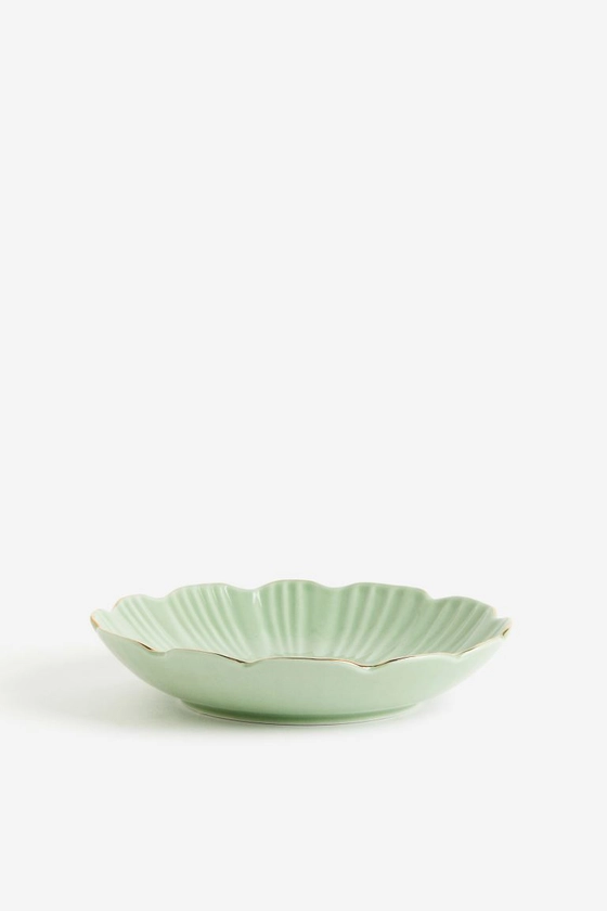 Assiette creuse en porcelaine - Vert clair - Home All | H&M FR