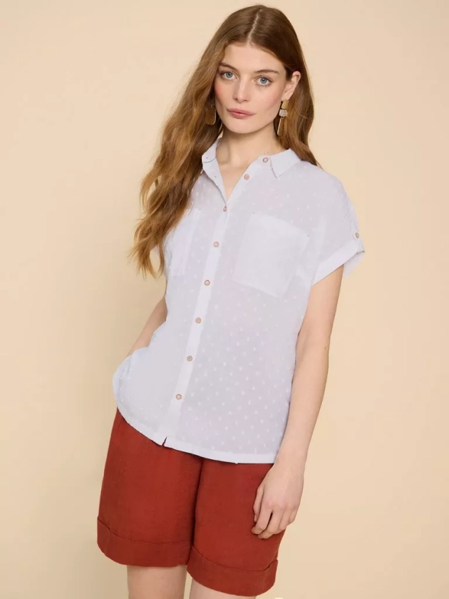 Ellie Organic Cotton Shirt in PALE IVORY