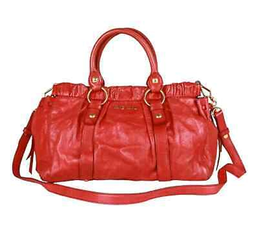 Authentic Miu Miu red leather 2 way shoulder bag | eBay