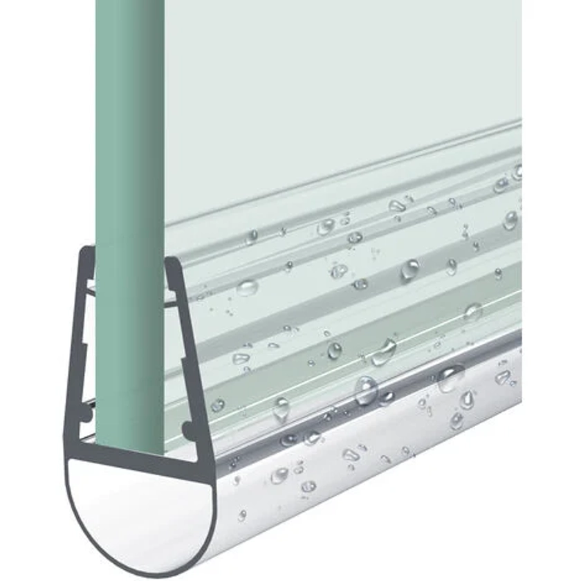 Heilmetz joint de douche 80cm joint de remplacement porte de douche pour verre épaisseur 4-6mm déflecteur d'eau porte de douche ou cabine de douche joint lèvre ronde TYPE1