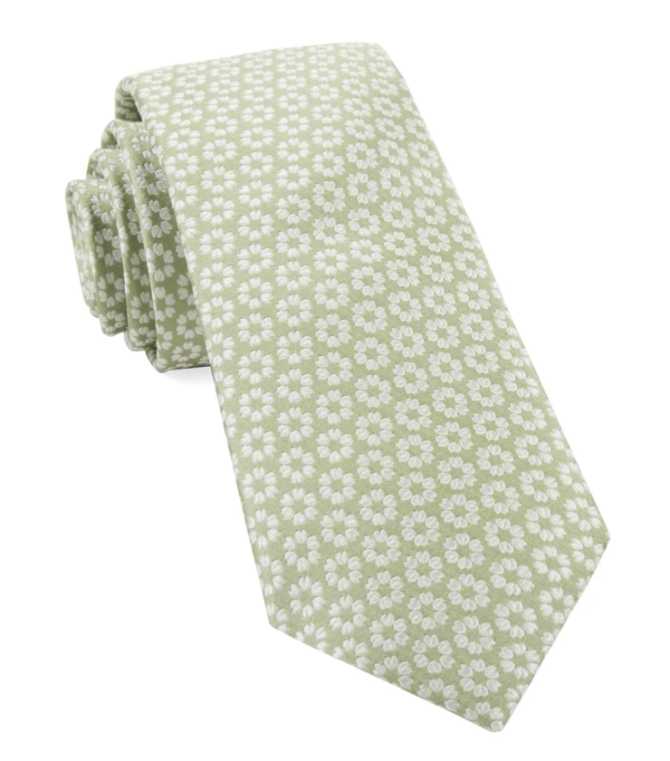 First Look Floral Sage Green Tie | Silk Ties | Tie Bar