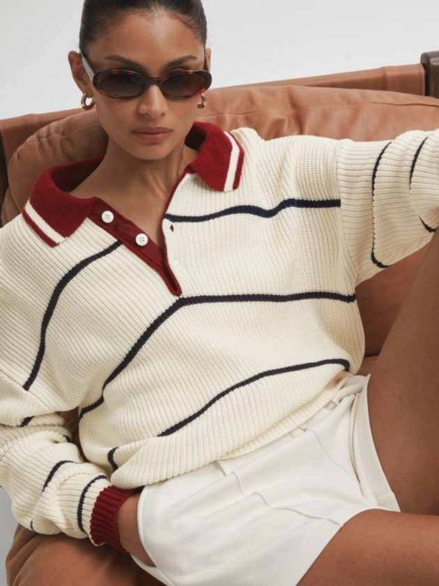 The Upside Oversized Cotton Polo Jumper - REISS