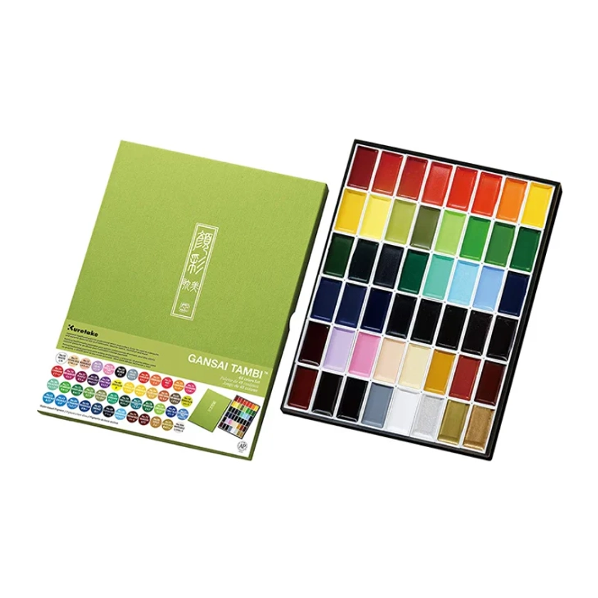 Kuretake Gansai Tambi Watercolor Palette - 48 Color Set