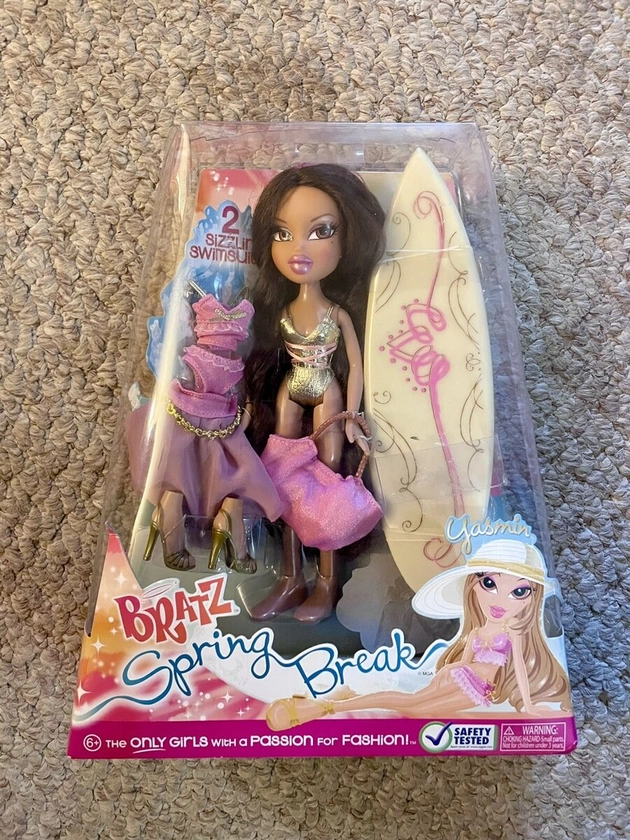 New - Bratz Yasmin Spring Break Surfboard Beach Doll - Retired - Sealed Box