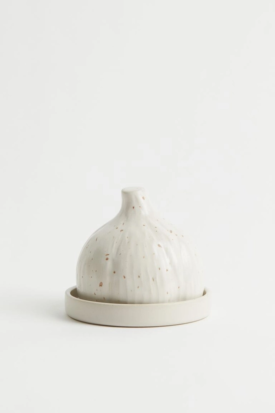 Garlic dome and saucer - Light beige - Home All | H&M GB