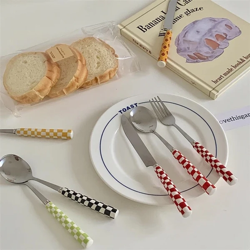 Boxtoday Gift Retro Checkerboard Spoon