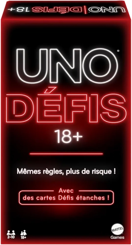 Mattel Games UNO DÉFIS Jeu de Cartes Réservé aux Adultes pour Les Soirées Jeux, Les Voyages, Le Camping et Les Fêtes, Version Française, JBF59 : Amazon.fr: Jeux et Jouets