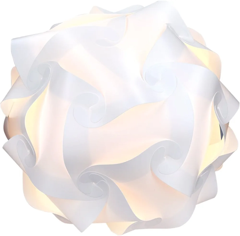 kwmobile Lampe puzzle abat-jour - Luminaire IQ plafond ou chevet - Lumière blanche - Taille M - Montage 30 pièces 15 modèles - Diamètre env. 27 cm