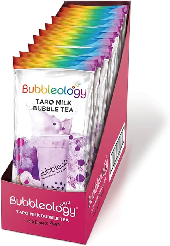 Bubbleology Taro Milk Bubble Tea (Pack of 10) Single Serve Sachet with Tapioca Pearls | Makes 10 Bubble Teas | Each Sachet Contains: 1x Taro Blend, 1x Tapioca Pearls, 1x Large Straw | Just Add Milk : Amazon.co.uk: Grocery